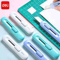 Deli 3pcs/bag Cute Mini Utility Knife Pocket knife Paper Box Cut letter Opener DIY Art Tools Creative Stationery School Supplies