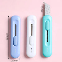 Deli 3pcs/bag Cute Mini Utility Knife Pocket knife Paper Box Cut letter Opener DIY Art Tools Creative Stationery School Supplies