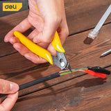 Deli 4.5 Inch Tools Plastic Cutting Nippers Non Slip Handle Wire Cutting Multi Function Electrician Repairing Pliers Hand Tool