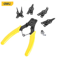 Deli 4 in 1 Circlip Pliers Set Snap Ring Pliers Nozzle Pliers Multi Crimping Tools Removable Plier Head Retaining Snapling Flyer