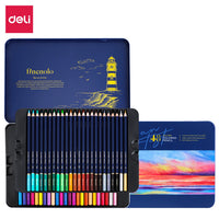 Deli 48/72 Colored Wooden Pencil Colored Pencil Iron Box Painting Artistic Supplies For School Drawing Pencil Set