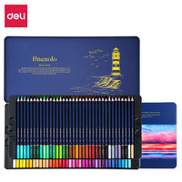 Deli 48/72 Colored Wooden Pencil Colored Pencil Iron Box Painting Artistic Supplies For School Drawing Pencil Set