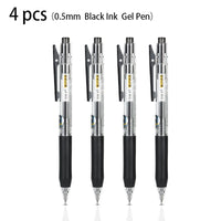 Deli 4Pcs Gel Pen 0.5mm Quick Drying Black Ink High-quality Pen Signature Pen School Student Supplies Office Supplies Stationery