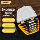 Deli 5/6Pcs Damaged Broken Screw Guide Set Extractor Drill Bits Broken Bolt Stud Hex Shank And Spanner Remover Tools