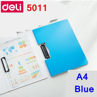 Deli 5011 5016 A4 File folder Writing Pads Clipboard PP Foam Board 325x245x11mm A4 File Forlder Clop Board