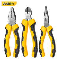 Deli 6'' Combination Electricians Pliers Set Wire Cutter Diagonal Long Nose Pliers Multifunction Repair Tool Kit Home Hand Tools
