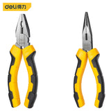 Deli 6'' Combination Electricians Pliers Set Wire Cutter Diagonal Long Nose Pliers Multifunction Repair Tool Kit Home Hand Tools