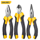 Deli 6'' Combination Electricians Pliers Set Wire Cutter Diagonal Long Nose Pliers Multifunction Repair Tool Kit Home Hand Tools