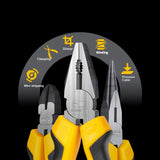 Deli 6'' Combination Electricians Pliers Set Wire Cutter Diagonal Long Nose Pliers Multifunction Repair Tool Kit Home Hand Tools