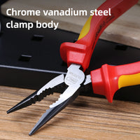 Deli 6" Universal Wire Cutter Insulated Long Nose Pliers Electrician Multifunction Pliers Hardware Tools Wire Stripper