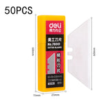 Deli 78001 trapezoidal art blade t blade SK5 material sharp wear-resistant 10 pack a box of school office supplies knife