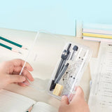Deli 7pcs/set Drafting Set Transparent Durable Drawing Math Geometry Tools Set Portable Multifunctional Tool School Supplies
