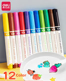 Deli 8/12Colors/Lot Creative Floating Markers Pen Set for Kids Drawing Wipeable Highlighter Rotuladores for Student Art Supplies