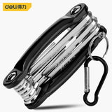 Deli 8/9 Pcs Folding Hex Key Wrench Set Cr-v Steel Material Hexagon Socket Electrician Portable Repair Hand Tools Wrench Kits
