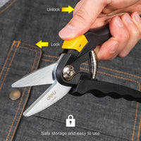Deli 8 Inch Garden Pruner Shears Blade Pruning Scissors for Bonsai Fruit Trees Flowers Branches Garden Pruners