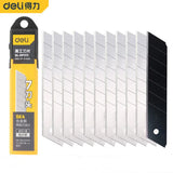 Deli 9/18mm Portable Utility Blade SK4 Alloy Steel Black-edged Multi-blade 10 Pcs  Ladder T-shaped Industrial Replacement Blades