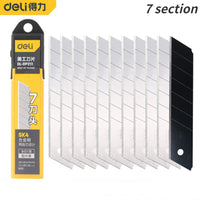 Deli 9/18mm Portable Utility Blade SK4 Alloy Steel Black-edged Multi-blade 10 Pcs  Ladder T-shaped Industrial Replacement Blades