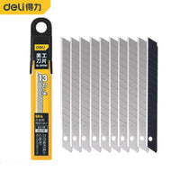 Deli 9/18mm Portable Utility Blade SK4 Alloy Steel Black-edged Multi-blade 10 Pcs  Ladder T-shaped Industrial Replacement Blades
