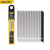 Deli 9/18mm Portable Utility Blade SK4 Alloy Steel Black-edged Multi-blade 10 Pcs  Ladder T-shaped Industrial Replacement Blades