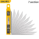 Deli 9/18mm Portable Utility Blade SK4 Alloy Steel Black-edged Multi-blade 10 Pcs  Ladder T-shaped Industrial Replacement Blades