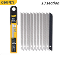 Deli 9/18mm Portable Utility Blade SK4 Alloy Steel Black-edged Multi-blade 10 Pcs  Ladder T-shaped Industrial Replacement Blades