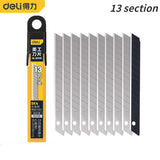 Deli 9/18mm Portable Utility Blade SK4 Alloy Steel Black-edged Multi-blade 10 Pcs  Ladder T-shaped Industrial Replacement Blades