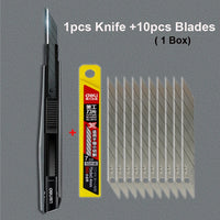 Deli 9mm Metal Utility Knife Retractable Box Cutter High Carbon Steel Sharp Blade Auto Lock for Vinyl Wraps, Wall Paper, Rope