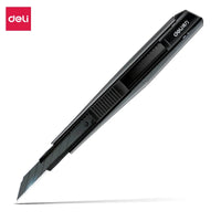 Deli 9mm Metal Utility Knife Retractable Box Cutter High Carbon Steel Sharp Blade Auto Lock for Vinyl Wraps, Wall Paper, Rope
