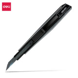 Deli 9mm Metal Utility Knife Retractable Box Cutter High Carbon Steel Sharp Blade Auto Lock for Vinyl Wraps, Wall Paper, Rope