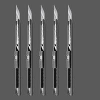 Deli 9mm Utility Knife High Carbon Steel Blades Box Cutter Paper Carpet Cardboard Cutting 30 Degree Sharp Angle Self Locking