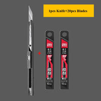 Deli 9mm Utility Knife High Carbon Steel Blades Box Cutter Paper Carpet Cardboard Cutting 30 Degree Sharp Angle Self Locking