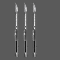 Deli 9mm Utility Knife High Carbon Steel Blades Box Cutter Paper Carpet Cardboard Cutting 30 Degree Sharp Angle Self Locking