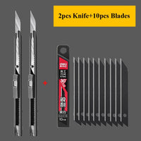 Deli 9mm Utility Knife High Carbon Steel Blades Box Cutter Paper Carpet Cardboard Cutting 30 Degree Sharp Angle Self Locking
