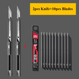 Deli 9mm Utility Knife High Carbon Steel Blades Box Cutter Paper Carpet Cardboard Cutting 30 Degree Sharp Angle Self Locking