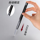 Deli 9mm Utility Knife High Carbon Steel Blades Box Cutter Paper Carpet Cardboard Cutting 30 Degree Sharp Angle Self Locking
