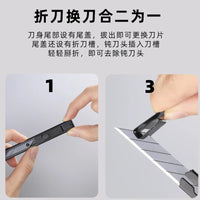 Deli 9mm Utility Knife High Carbon Steel Blades Box Cutter Paper Carpet Cardboard Cutting 30 Degree Sharp Angle Self Locking