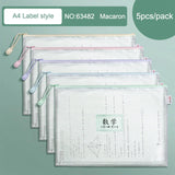 Deli A4 File Storage Bags Folder Large Capacity Gridding Waterproof Zip Bag Office Students Textbook Test Paper Archives Pouch