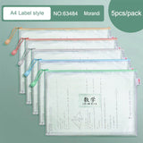 Deli A4 File Storage Bags Folder Large Capacity Gridding Waterproof Zip Bag Office Students Textbook Test Paper Archives Pouch