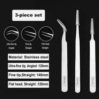 Deli Anti-Static Stainless Steel Tweezers Precision Maintenance Tip Point Forceps for Home Working DIY Handmade Maintenance tool