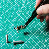 Deli Anti-Static Stainless Steel Tweezers Precision Maintenance Tip Point Forceps for Home Working DIY Handmade Maintenance tool