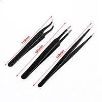 Deli Anti-Static Stainless Steel Tweezers Precision Maintenance Tip Point Forceps for Home Working DIY Handmade Maintenance tool