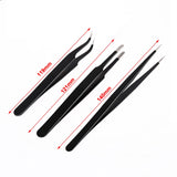 Deli Anti-Static Stainless Steel Tweezers Precision Maintenance Tip Point Forceps for Home Working DIY Handmade Maintenance tool