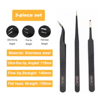 Deli Anti-Static Stainless Steel Tweezers Precision Maintenance Tip Point Forceps for Home Working DIY Handmade Maintenance tool