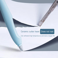 Deli Ceramic Pen Cutter Knife Safety Micro Retractable Blade Box Opener Paper Cutting Craft Pocket Utility Knifes Tool