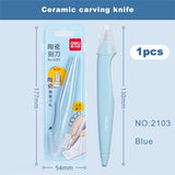 Deli Ceramic Pen Cutter Knife Safety Micro Retractable Blade Box Opener Paper Cutting Craft Pocket Utility Knifes Tool