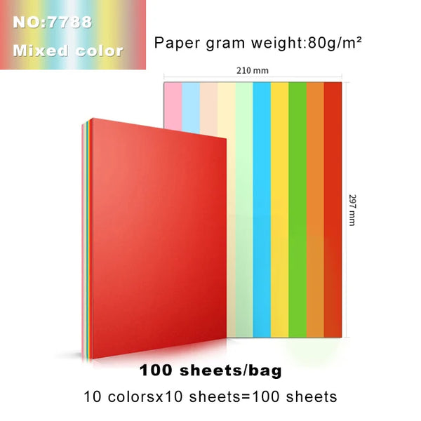 100 sheets of red A4 copy paper