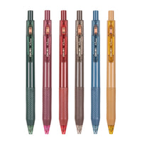 Deli Colored Gel Pen Set Ink 6 Color 0.5MM Press Retractable Hand Account Note Marker Ballpoint Pen School Writing Stationery