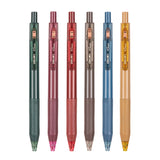 Deli Colored Gel Pen Set Ink 6 Color 0.5MM Press Retractable Hand Account Note Marker Ballpoint Pen School Writing Stationery