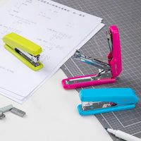 Deli Colorful Mini Stapler NO.10 Metal Effortless Fashion Staplers With Portable Compact Kawaii Stationery Shool Office Supplies
