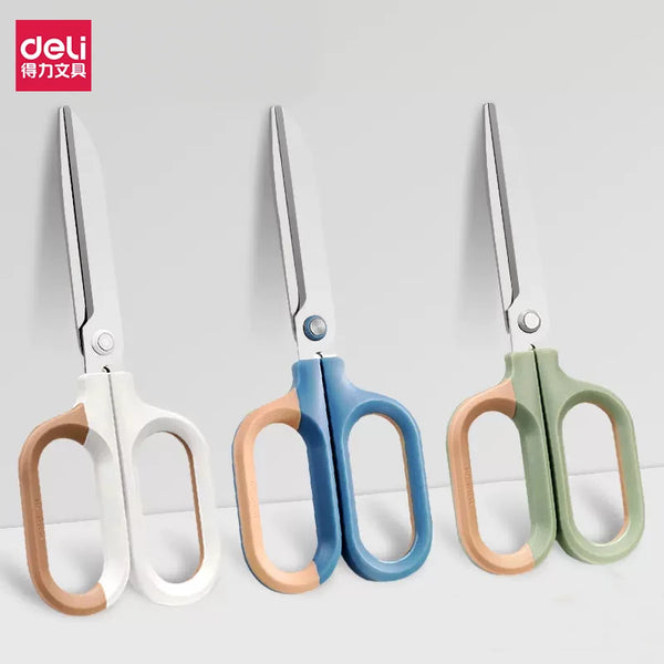 Deli Contrast Color Scissors, Sharp Stainless Steel Blade, Soft Comfort Grip Handle All Purpose for Household Office School